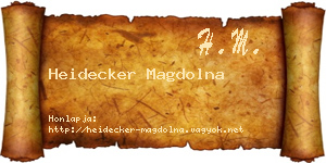 Heidecker Magdolna névjegykártya